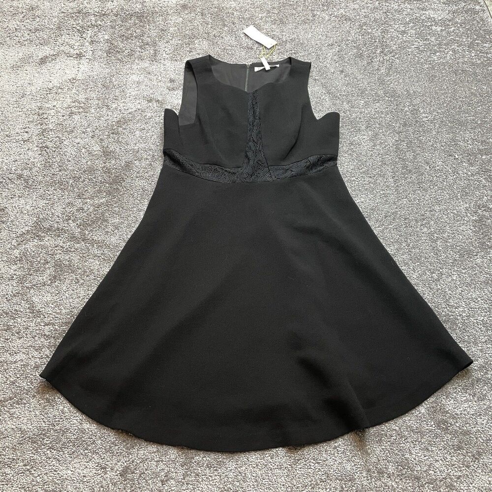 BCBGeneration A Line Shift Dress Womens 12 Black Sleeveless Mini Lined Zip